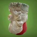 Vintage Relpo Christmas Santa Claus Head Vase Planter With Spaghetti Trim A916