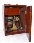 Charles Baker London Antique Ca  1860 Brass Microscope In Original Wooden Case