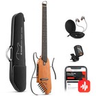 Donner Hush I Headless Acoustic Electric Guitar Portable With Gig Bag Headphone