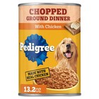  3 Pack  Pedigree Chopped Ground Dinner Wet Dog Food With Chicken  Canned Dog Fo