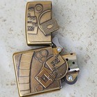 Vtg 1999 Zippo Solid Brass Barrett Smythe Casino Blackjack 21 Surprise Trick
