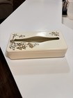 Vintage 70s Ransburg Metal Gold Floral Tissue Kleenex Box Dispenser Wall Mount