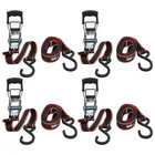 Husky Ratchet Tie-down Straps 4-pack 1 In X 12 Ft Quick Release Hook 1500 Lbs