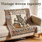Tapestry Wall Hanging Medieval Vintage Cat Art Renaissance Victorian Nouveau    
