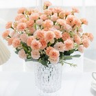 Artificial Carnation Flowers 5 Forks 15 Heads Silk Fake Floral Bouquet Wedding