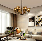 Retro Chandelier 30  6-lights Pendant Lamp Transparent Glass Shade Ceiling Light