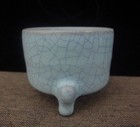 Fine Small Old Chinese  ru  Kiln Celadon Porcelain Censer Incense Burner