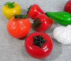 9 Vintage Murano Style Glass Fruit   Vegetables Hand Blown Art Deco