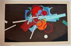 Vintage Mixed Media Collage Cut-out Shapes Modern Art Wall Hanging Virginia Witt