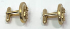 Vintage Anson  Rn Registered Nurse Cufflinks Gold Tone Caduceus Oval-age Wear