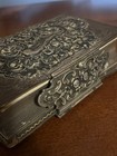 Antique Sterling Silver 95  Blank Book Portfolio Clasped Victorian Leather Rare