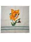 Vtg Fieldcrest Anthropomorphic Flowers Butterfly Tea Towel Set Of 2 Hand Painted