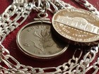 1964 Rhodesia Sixpence  925 Pendant On A 24  Italian Made Sterling Silver Chain 