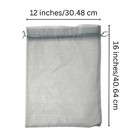 50 Pack Large Organza Gift Bags 12x16 Inch Silver Gray Weddings Birthdays