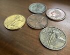 Metal American Coins Oversized  1877 Indian Head  Wheat  1895 Dollar   Novelty