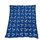 Handmade Blue  white Granny Square Crochet Afghan Throw Blanket 49 x42 