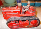 1930 s Red Antique Arcade Cast Iron International Trac Tractor Diesel Toy Works 