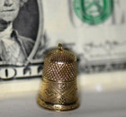 Vintage 10k Yellow Gold Sewing Thimble Engraved  With Ring For Charm Bracelet