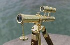 Antique Brass Mini Double Barrel 10   Telescope Wooden Tripod New Handmade Style