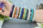 4 6 8 10 12mm Handmade Natural Gemstone Round Beads Stretch Bracelet 7 5  