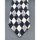 Scooby Doo Mens Neck Tie Black White Diamond Pattern Cartoon Network 2001 As Is