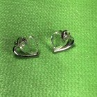 Sterling Silver Heart Necklace And Earrings Set Marked Gc Free Shipping