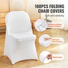 100pcs White Stretch Spandex Folding Chair Covers For Wedding Party Dining