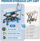 Hydraulic Lift Table Cart  Double Scissor Lift  330 Lbs Capacity  50  Height Wit