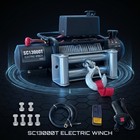 Steel Cable Electric Winch 12v 13800lbs 80ft For 4wd Off-road Vehicle Trailer