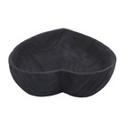 Set Of 2 Heart Wood Decorative Trays Black Rustic Bowls For Home Office Table