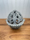Vintage Cast Iron Ornate String Yarn Ball Footed Holder Antique