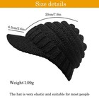 Beanie Tail Winter Warm Knit Messy High Bun Ponytail Visor Cap