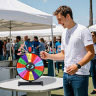 12  Color Prize Wheel Tabletop 14 Slots Heavy Duty Editable Spinning Wheel For F