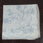 Vtg Exceptional Madeira Embroidered Cotton Linen Hankie Handkerchief Monogram R