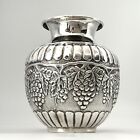  Peruvian Hand Wrought Repousse 950 Sterling Silver Pot Vase  From Peru
