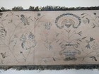 Antique  French Silk Embroiedry  Fabric Needlework Embroidered Textile  Tem473