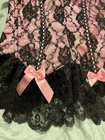 Fredrick   s Black Pink Lace Bustier Corset Lingerie 36c