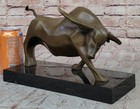 Signed Truffot Abstract Modern Art Bul Statue Figurine Bronze Sculpture Figure