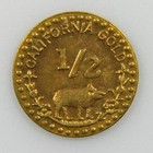 1854 California Gold 1 2 Indian Head With Bear Fractional Token