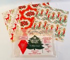 Vintage Mcm Christmas Wrapping Paper Sheets  pick  Deer Candle Holly Poinsettia