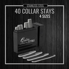 Metal Collar Stays For Men     40-piece Set In 4 Sizes For Dress Shirts By