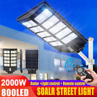 2x 2kw 7000k Commercial Solar Street Light Led Bright Outdoor Dusk To Dawn Lamp