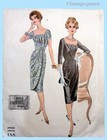 Vogue Couturier 188  1950s Designer Cocktail Dress Sz 40b Vintage Sewing Pattern