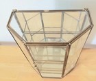 Vintage Brass Mirrored Glass Feature Display Case Curios Tabletop Cabinet 13  T 
