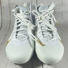 Nike Huarache 9 Elite Mid Mens Lacrosse Cleats White Gold Size 12 Fd0088-100
