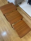 Mid Century Modern Danish Nesting Tables Solid Wood Mcm Set Of 3 Vintage Denmark