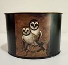 Vtg Richard Hinger    barn Owls    Metal Desk Caddy Organizer Mcm 5   x7   