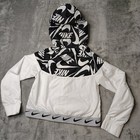 Nike Sportswear Windrunner Youth Girls Medium White Black Jacket Cj7426-104