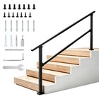 Handrails For Outdoor Steps Matte Black Adjustable Stair Railing For 4   5 Step