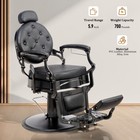 Vintage Heavy Duty Hydraulic Barber Chair With Headrest  Towel Holder  Footrest